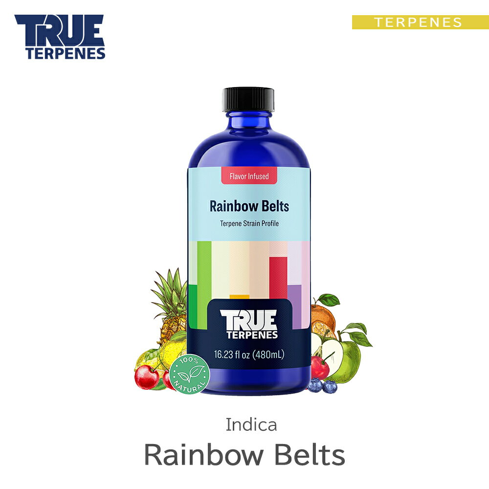 TRUE TERPENES 『Flavor Infused Strain -Rainbow Belts-』1ml 5ml 10ml 30ml インディカ フレーバー テルペン 香料 原料 リキッド カートリッジ テルペンフレーバー 天然テルペン USA産 ベイプ VAPE 電子タバコ CBD CBN CBG CBC オーガニック