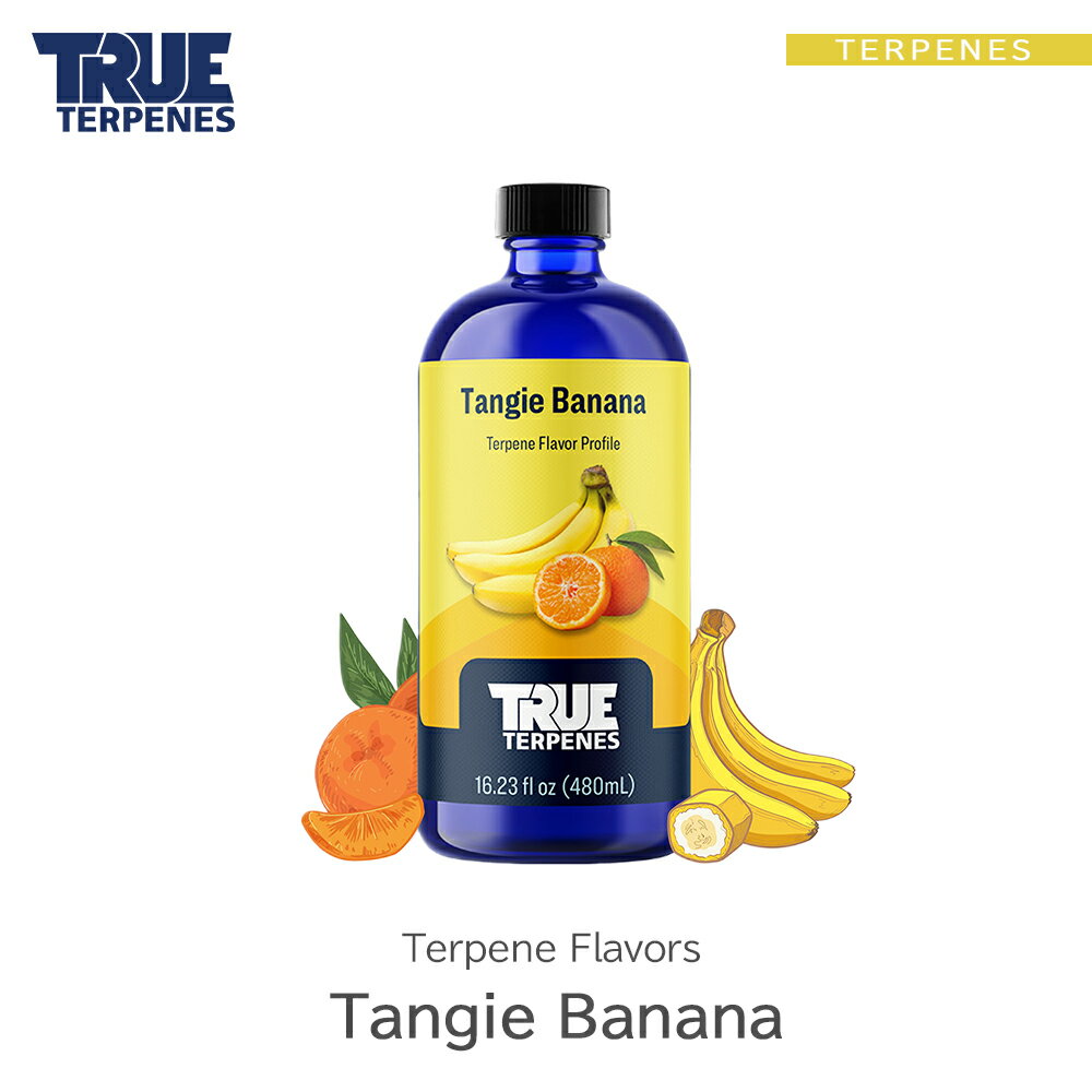 TRUE TERPENES 『Terpene Flavors -Tangie Banana-』1ml 5ml 10ml 30ml フレーバー テルペン 香料 原料 リキッド カートリッジ テルペンフレーバー 天然テルペン USA産 ベイプ VAPE 電子タバコ CBD CBN CBG CBC オーガニック