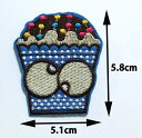 【定形郵便 100円】カップ ケーキ ワッペン 刺繍 アップリケ ミシン手芸 アメリカ