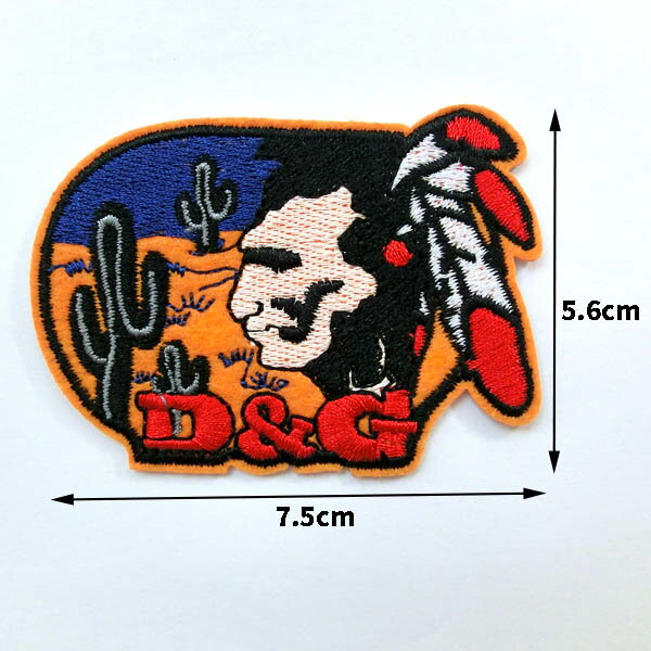 【定形郵便 100円】 D&G インディアン ワッペン 刺繍 アップリケ ミシン手芸 アメリカ 手芸素材 国旗