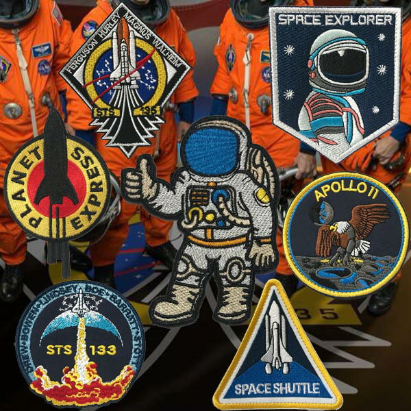Rakuten - 全7種 NASA ナサ ベルクロ パッチ　ワッペン 刺繍 アップリケ ミシン 手芸 アメリカ　国旗 星条旗 ミリタリー サバゲー