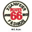 【定形郵便 100円】サークル ROUTE66 ワッペン 刺繍 アップリケ ミシン手芸