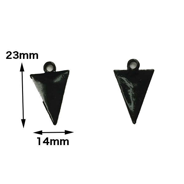 23mm ブラックトライアングル チャーム パーツ ハンドメイド アクセサリー