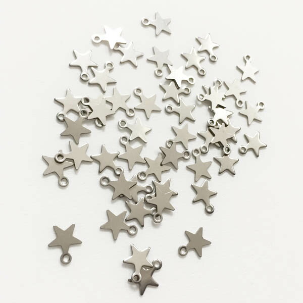 【定形外送料150円】ミニシルバースター 10mm チャーム スター 星 パーツ ハンドメイド アクセサリー