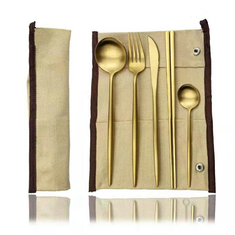 cesa beams カトラリーセット キャンプ カトラリー アウトドア ポータブル おしゃれ ゴールド 北欧 オリジナ5本+収納バック スプーン フォーク ナイフ コーヒースプーン お箸 レジャー 収納 携帯 コンパクト お弁当 会社ランチ 釣り 旅行 登山通販格安セール情報 楽天 通販