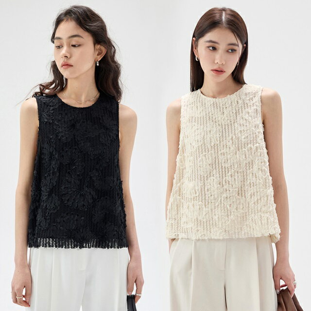 【JUSLIN/ジャスリン】ノースリーブ トップス レディース 夏 きれいめ カットソー ノースリーブ カジュアル ラウンドネック シンプル 韓国ファッション ...