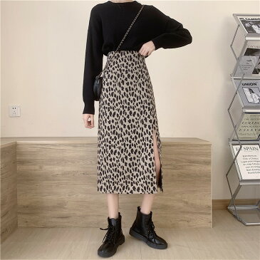 レオパード柄 スカート タイトスカート ミモレ丈 レディース ボトムス ハイウエスト スリット 大きいサイズ 3L 4L 5L カジュアル ヒョウ柄 総柄 アニマル柄 セクシー きれいめ おしゃれ 春 秋