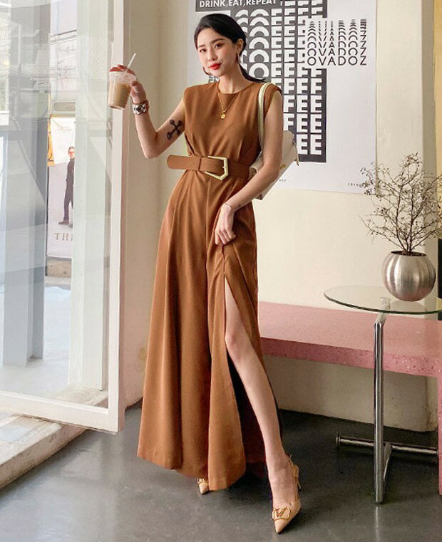 パーティードレス かっこいい パンツドレス 結婚式 お呼ばれ ドレス パンツ オールインワン ジャンプスーツ レディース ノースリーブ ハイウエスト ウエストマーク ベルト 大きいサイズ パンツスタイル おしゃれ スリット セクシー 30代 40代