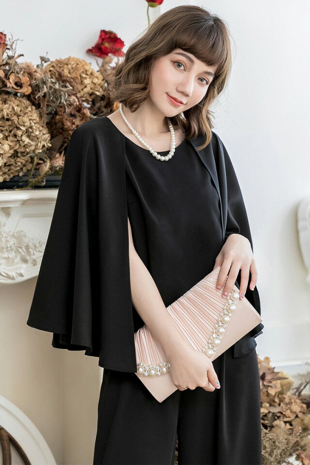 パンツドレス パンツスーツ セットアップ レディース フォーマル ケープ ワイドパンツ 二次会 上品 結婚式 お呼ばれ ドレス パーティードレス パンツ レディース 20代 30代 40代 黒 大きいサイズ 3L 入学式 卒業式