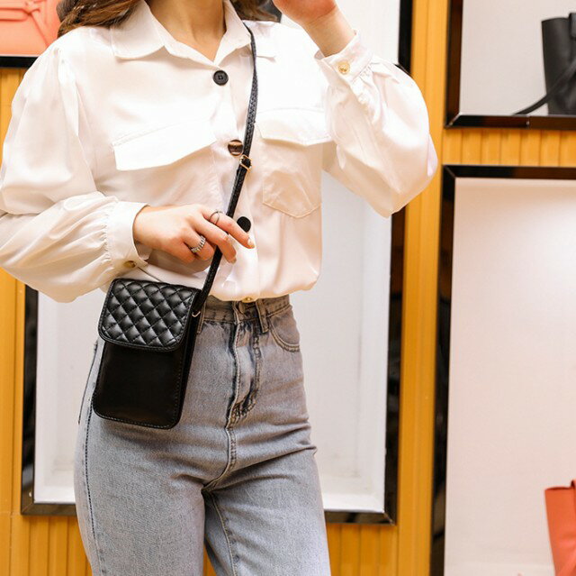Rakuten - スマホショルダーバッグ スマホポーチ レディース ショルダーバッグ スマホ ポシェット ミニポーチ 2way 小物入れ シンプル 小さめ 小さい 斜めがけ 大人 計量 コンパクト カジュアル おしゃれ