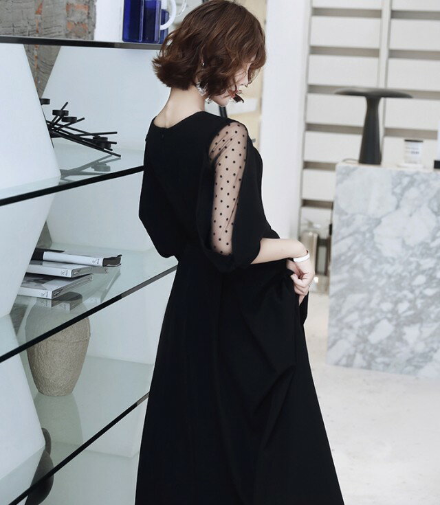パーティードレス ロングドレス 黒 結婚式 服...の紹介画像3