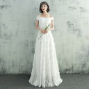 [即納] ウエディングドレス 大きいサイズ ウエディングドレス 白 二次会 スレンダーライン 花嫁 刺繍 レース フェザーモチーフ オフショルダー 小さいサイズ 3L シンプル