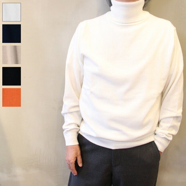 ハリス Harriss タートルネック 【ホワイト ベージュ ネイビー オレンジ ブラック ニット メンズ トップス 秋 冬 長袖 セーター 無地 カジュアル ハイネック タートルネック オフィス 防寒 ウール カシミヤニット ゆったり 日本製 】hn252-10450