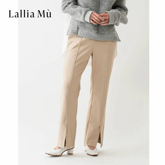 Lallia Mu ラリアムー フロントスリット ストレッチ パンツ 2314746