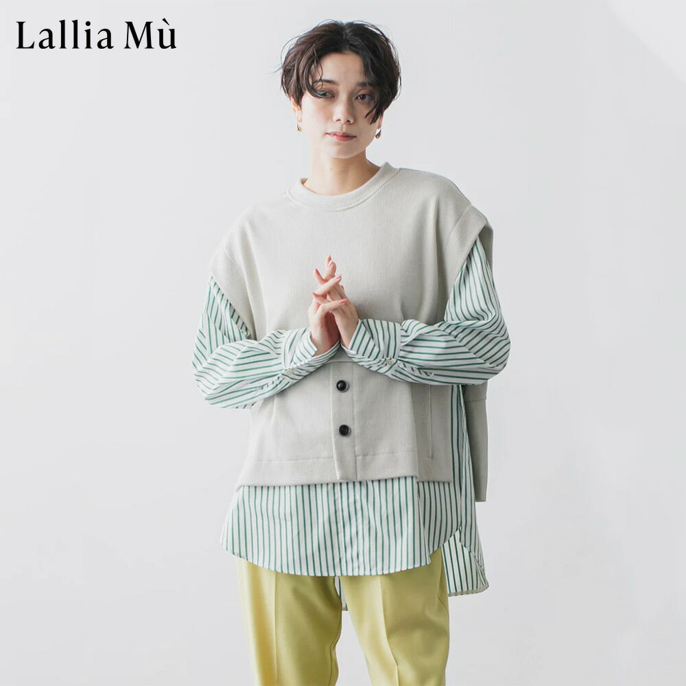 Lallia Mu ラリアムー <br>シャツドッキング プルオーバー<br><br