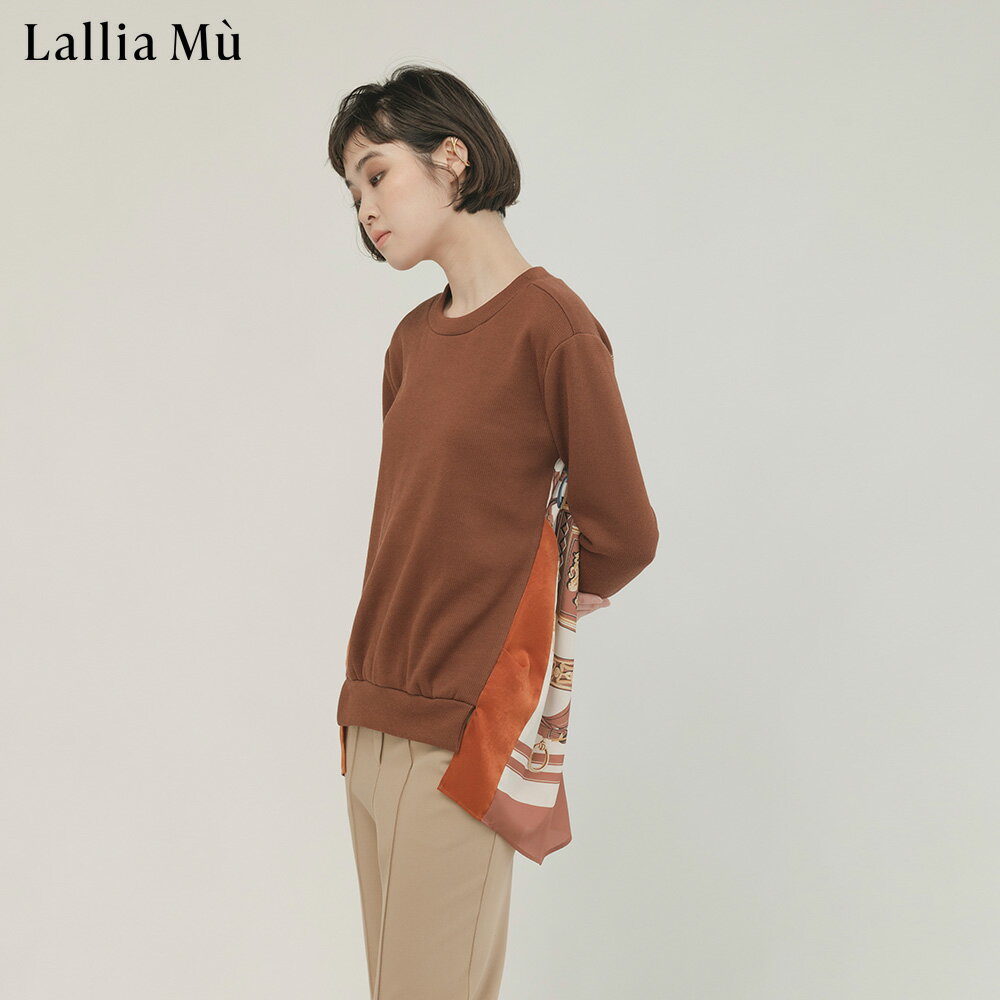 ラリアムー Lallia Mu バック スカーフ リブ プルオーバー2313596