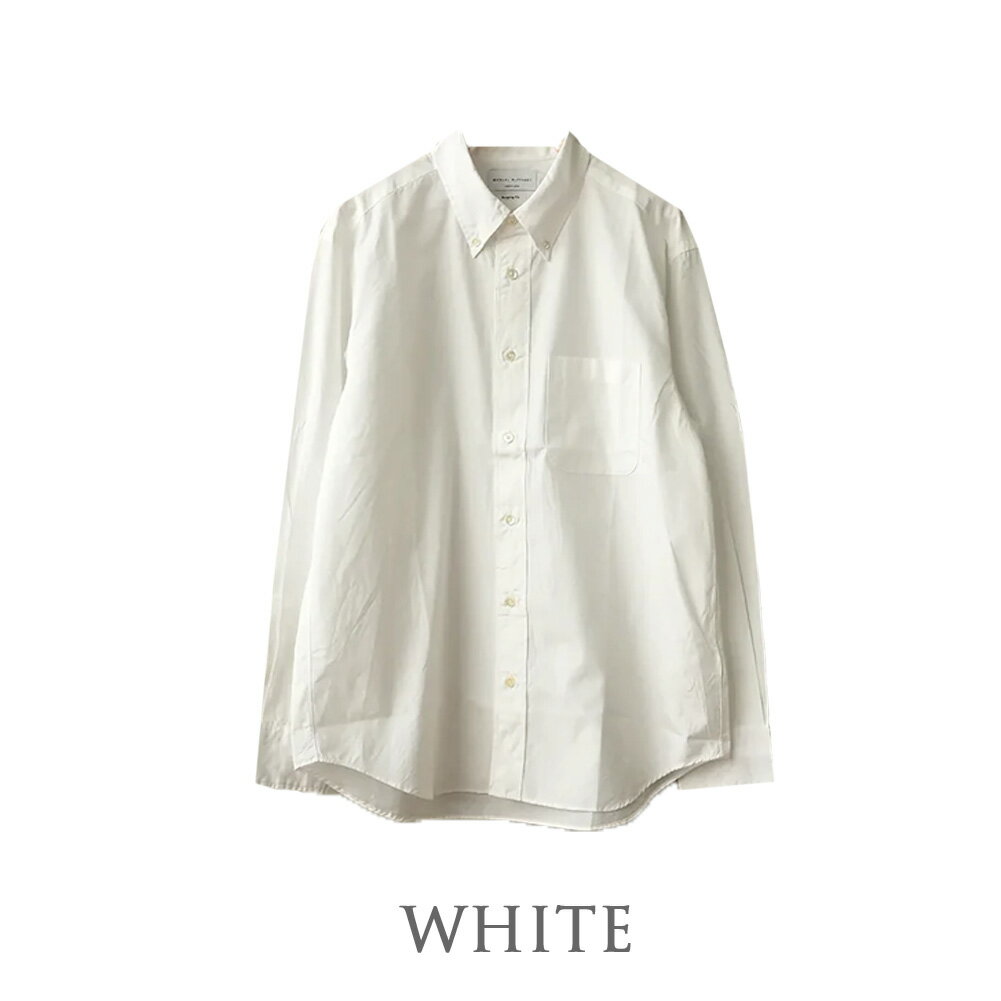 マニュアルアルファベット MANUAL ALPHABET 100/2 ブロード ボタンダウン シャツ 【ホワイト 白 ストライプ ネイビー 紺 メンズ ユニセックス トップス 長袖 前開き ゆったり 綿100％ カジュアル 日本製 服 】basic-bg-004【正規取扱店】