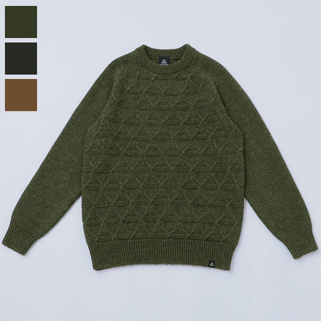 ROUVER ルーバー 樹皮プル 【 こけ 松ぼっくり いちょう 緑 長袖 ニット セーター メンズ ユニセックス 秋 冬 無地 クルーネック ウール 暖かい ...