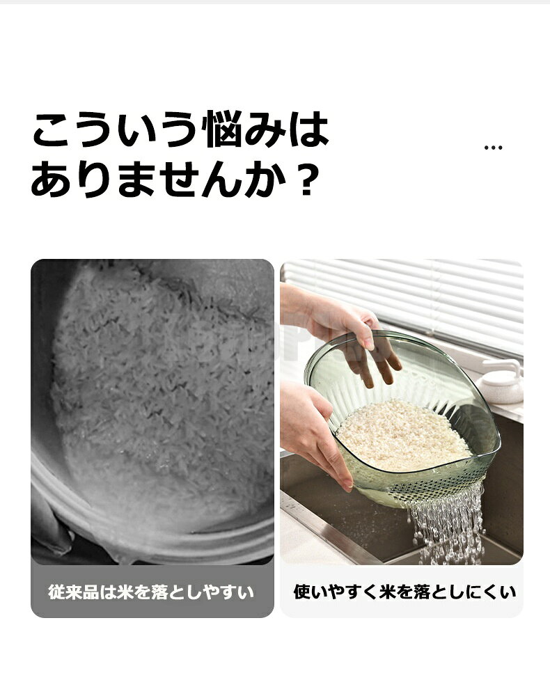 ザル 米とぎ ボウル 水切りボウル 皿 米とぎ 丸 食器 ざる おしゃれ キッチン 浅型 米研ぎ 薄型 透明 米洗い 水切り 野菜 果物 leapplus1-10001043 スマートウォッチ専門店Leap Plus サンプル画像3