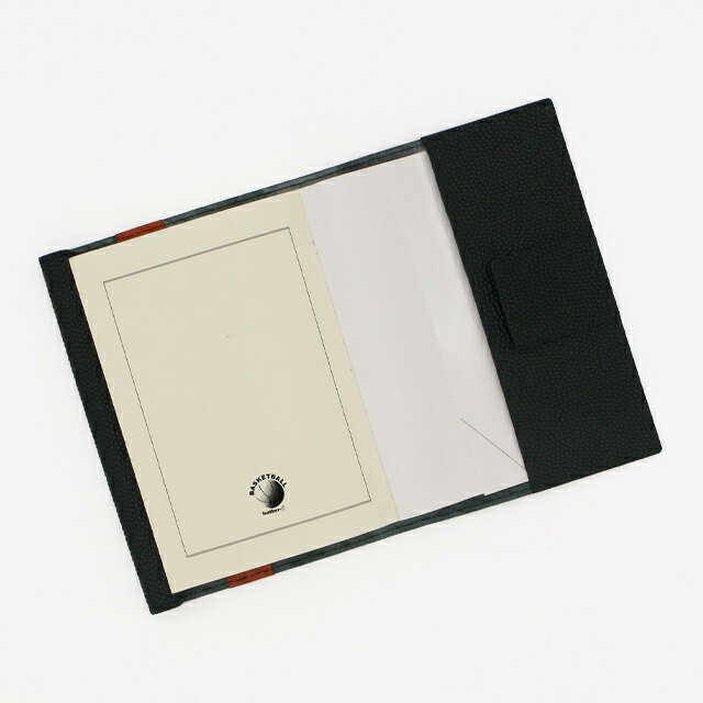 【レザージー/leather-g】バスケ革のブックカバー 文庫本サイズ Black Edition 本革fivesports