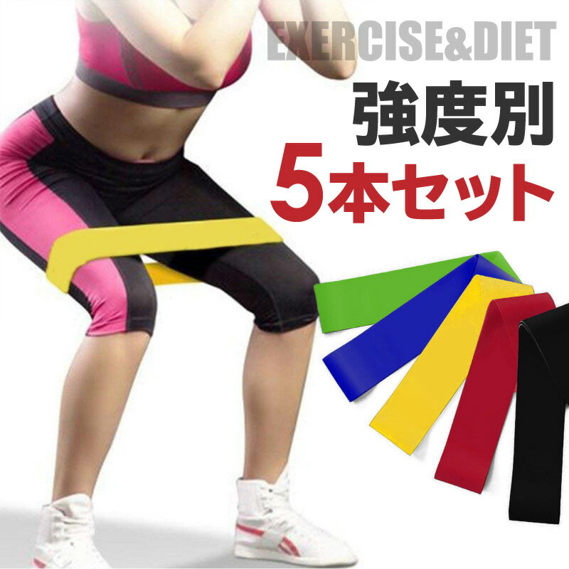 トレーニングチューブ エクササイズバンド チューブ ゴムバンド ゴムチューブ トレーニング 強度別 5本セット 筋トレ ダイエット グッズ 器具 自宅 女性 男性 全身 上半身 二の腕 腕 バストアップ 腹筋 背中 下半身 お尻 美尻 太もも  【送料無料】@86383