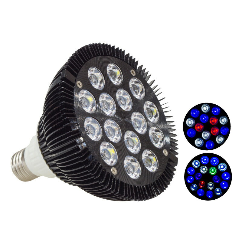 商品名電球タイプLEDアクアリウムライト/45w/15led/460nm/14000k/630nm水生植物の光合成に必要な赤色LEDを搭載したアクアリウム用ライト。商品説明低発熱、低消費電力のLEDを採用したアクアリウム用ライト。一般的なE26/E27ソケットを採用していますのでお手持ちに照明機器にそのまま取り付けることが出来ます。水生植物や魚の健康を維持し成長を妨げない様に赤、白、青のLEDをミックスし配置しました。理想的な薄青の光が幻想的に水槽内をライトアップします。低消費電力、低発熱なので電気代の節約になる他必要以上に水温を上げること無くライトアップが可能です。消費電力を押さえることが出来るためCO2削減にも効果的な自然と環境に優しいライトです。LEDから発生する熱を効果的に排出出来るアルミヒートシンク構造で約50000時間の長寿命を実現しました。交換の手間が少なく経済的な仕様となっています。15LED/3色点灯と18LED/4色点灯タイプからお選びいただけます。商品内容■LEDタイプ選択：2タイプ・ 3色15LED・ 4色18LED商品詳細■適合ソケット：E26/E27■動作電源：AC100v?240v■パワー：45W■黒色アルミヒートシンク■サイズ：直径120mm、全長120mm■重量370g■カラー：・3色15LED ・4色18LED■耐飛沫（水滴等）仕様＊本製品は防水仕様ではありませんので水面から一定距離を取って設置してください。また水中での使用は出来ません。＊必ずサイズを確認してください。注意事項■ご注文前にサイズ、ソケット形式等を確認してください。■取り付け、取り外し等の際水滴が付着しないように注意してください。■防水ではありませんので水面から離して使用してください。■ライトから異音や匂い等異常が見られる場合は速やかに使用を中止してください。■本製品は精密機器ですので衝撃等を与えないようにご注意ください。■本製品の使用は自己責任にてお願い致します。■誤った取扱による事故や損害に関しては当社では責任を負いません。■取扱説明書は付属しません。■当社では使用方法、取り付け、その他ご質問にはお答えできません。■分解、改造後の返品交換はお受け出来ません。■輸入品の為外箱にスレや傷が有る場合が有ります。保証の有無■商品保証はございません。■商品初期不良のみ商品到着後7日以内対応させていただきます。■お客様都合での返品は送料、その他手数料をご負担いただきます。関連商品アクアリウム LED ライト 水槽 照明 27W 9LED 赤×1 白...アクアリウム ライト LED 水槽 照明 21W 7LED 電球型 E...置き畳 フラッタ 四季 約82cm 縁なし い草マット ラグ 軽量 防...5,080円5,040円6,560円傘立て おしゃれ 北欧 スリム 玄関 収納 アイアン スチール ブラッ...ペット クッション ハウス 犬 猫 ティピーテント おしゃれ 天然素材...トートバッグ レディース メンズ キャンバス 帆布 ファスナー付き お...6,550円6,954円6,600円キャットタワー 据え置き 猫タワー 大型 おしゃれ 省スペース スリム...ペット クッション ハウス 犬 猫 ティピーテント おしゃれ 天然素材...動物撃退器 超音波 ソーラー式 USB充電式 害獣撃退器 防水 屋外 ...5,920円7,200円6,580円