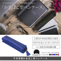 ペンケース牛本革製筆箱牛革/本革文具筆記具ペン10本収納選べる5色ブラック/パープル/ブルー/ブラウン/ピンク専用ケース付き贈り物プレゼントあす楽対応【送料無料】_82111