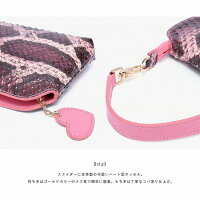 ポーチパイソンレディース蛇革ヘビ本革かわいいハート型タッセル選べる5色おすすめ人気プレゼント小物入れ化粧品旅行ギフトブランドcreatezero【送料無料】_82205
