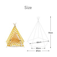 ペットテント犬猫ティピーテント5角形70cm×87cm天然素材選べる4色クッション付小型犬中型犬ドッグキャットカワイイ軽量コンパクトペットハウス【送料無料】_71139