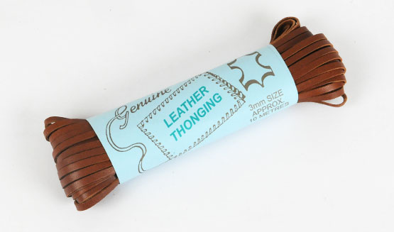 カンガルーレース（ストレートエッジ）小 ＜3mm巾×10m＞茶 （床面処理なし）/ レザークラフト 革材料 ハンドメイド 手作り 革ひも