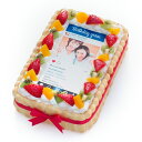 インスタグラム風写真ケーキ S フルーツ生クリーム 22×14cm成人式バースデーケーキ 誕生日ケーキ フォトケーキ イラスト プリント 6〜8名様用 披露宴 パーティ サプライズ 冷凍