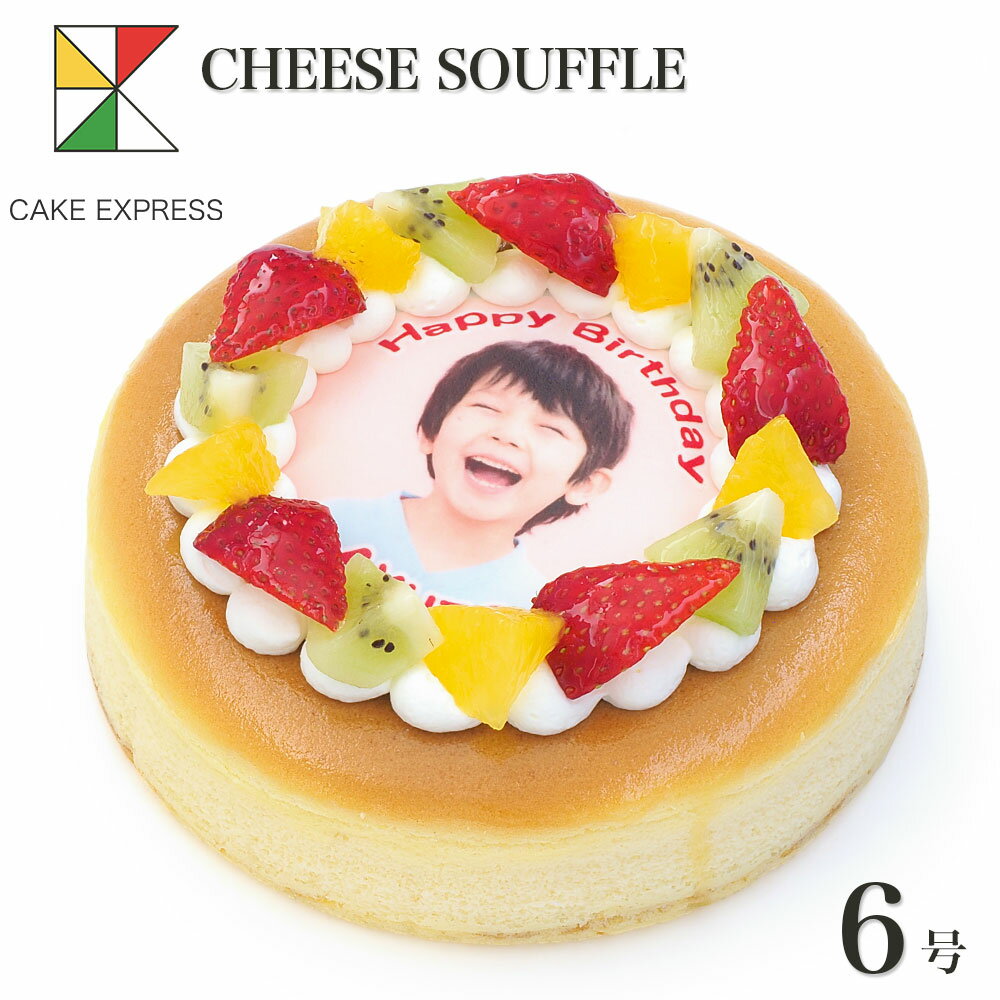 写真ケーキ スフレチーズケーキ デコレーション 6号バースデーケーキ 誕生日ケーキ 【送料無料】 フォトケーキ イラスト プリント 7〜10名様用 サプライズ 冷凍