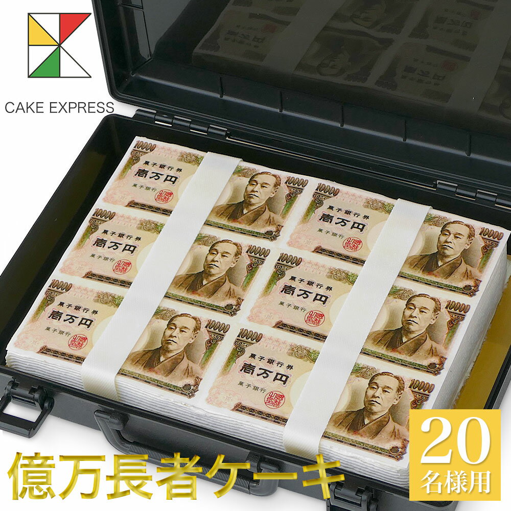 似顔絵・写真ケーキ 億万長者ケーキ 30×22cmバースデーケーキ 誕生日ケーキ 【送料無料】 16〜20名様用 札束 一万円 映える 披露宴 パーティ イベント 大きい 特大 大人 男性 サプライズ 冷凍