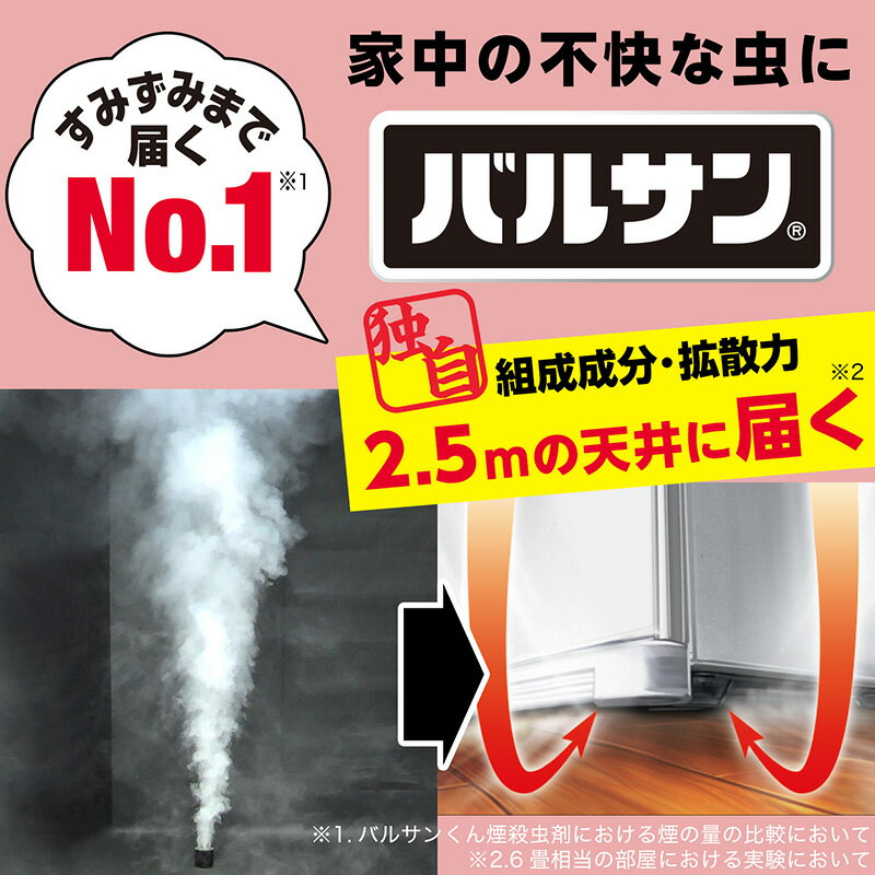 バルサン 公式 煙タイプ 6-8畳用×3個パック 20g スリ板 すり板 煙量 No.1 ※当社比 殺虫 殺虫剤 燻煙剤 くん煙剤 いや～な虫 退治 対策 火災報知器 カバー付属 日本製 レック 送料無料 409m 3