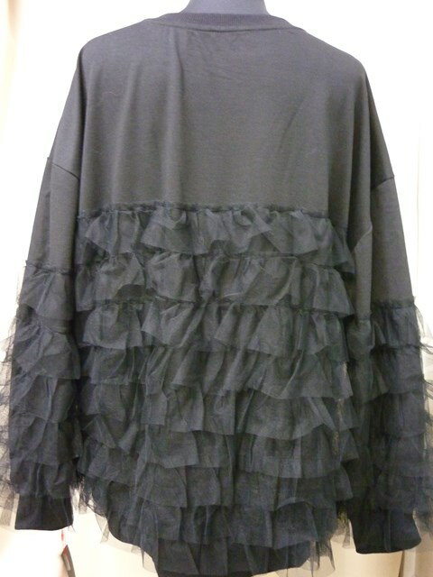 SALE！koibito misakiチュールフリル付スウェットカットソー（ブラック）【新品】