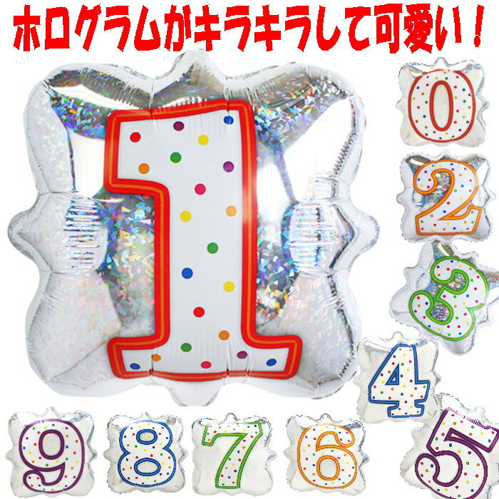  誕生日 バルーン 数字 ホログラムがキラキラして可愛い数字のバルーン キャンドル 0 1 2 3 4 5 6 7 8 9♪パーティーグッズ ギフト ルシアン