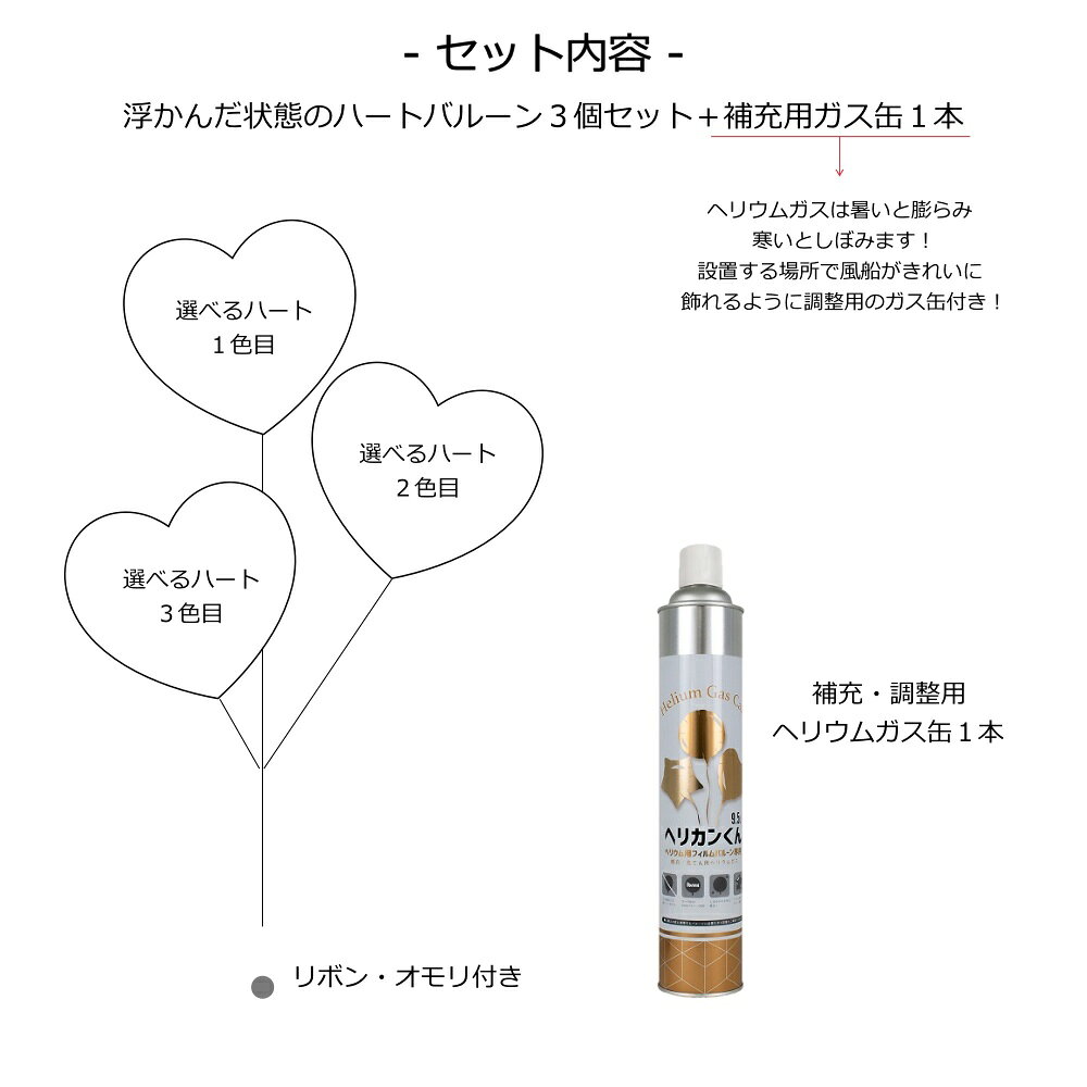 バルーン ハート 3個セット ヘリウムガス入り 浮かせてお届け 誕生日 結婚式 発表会 卒業式 出産祝い バルーン電報 バルーンギフト 飾りつけ プレゼント 風船 電報 おしゃれ サプライズ lechien-10019821 バルーン&アニマル雑貨 Le Chien サンプル画像2