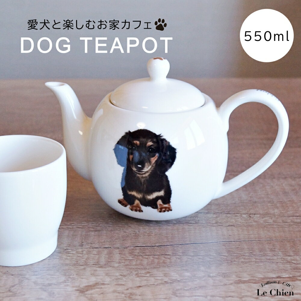 犬 ダックスフンド ティーポット 茶こし付き かわいい 急須 お茶 紅茶 ハーブティー 緑茶 (550ml) 1人用 2人用 おしゃれ 北欧風 シンプル お手入れ 一人暮らし 新生活 ギフト わんコレ【食器洗浄機対応】