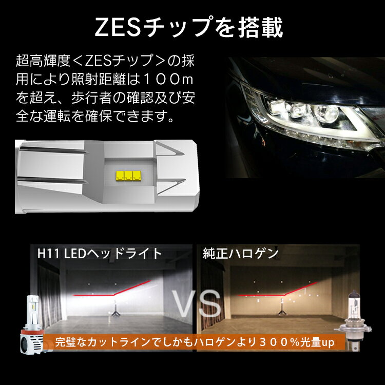 LED H11 M3 LEDヘッドライト バルブ 車用 ロービーム TOYOTA トヨタ ハイラックスサーフ HILUX SURF H17.7?H21.8 KDN.RZN.VZN GRN.TRN21# 6500K 6000Lm 2灯 ハロゲンからLEDへ Linksauto