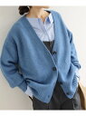 《WEB限定アイテム》ウォッシャブルVネックワイドカーディガン le.coeur blanc ルクールブラン トップス カーディガン ブルー ブラック グレー ...
