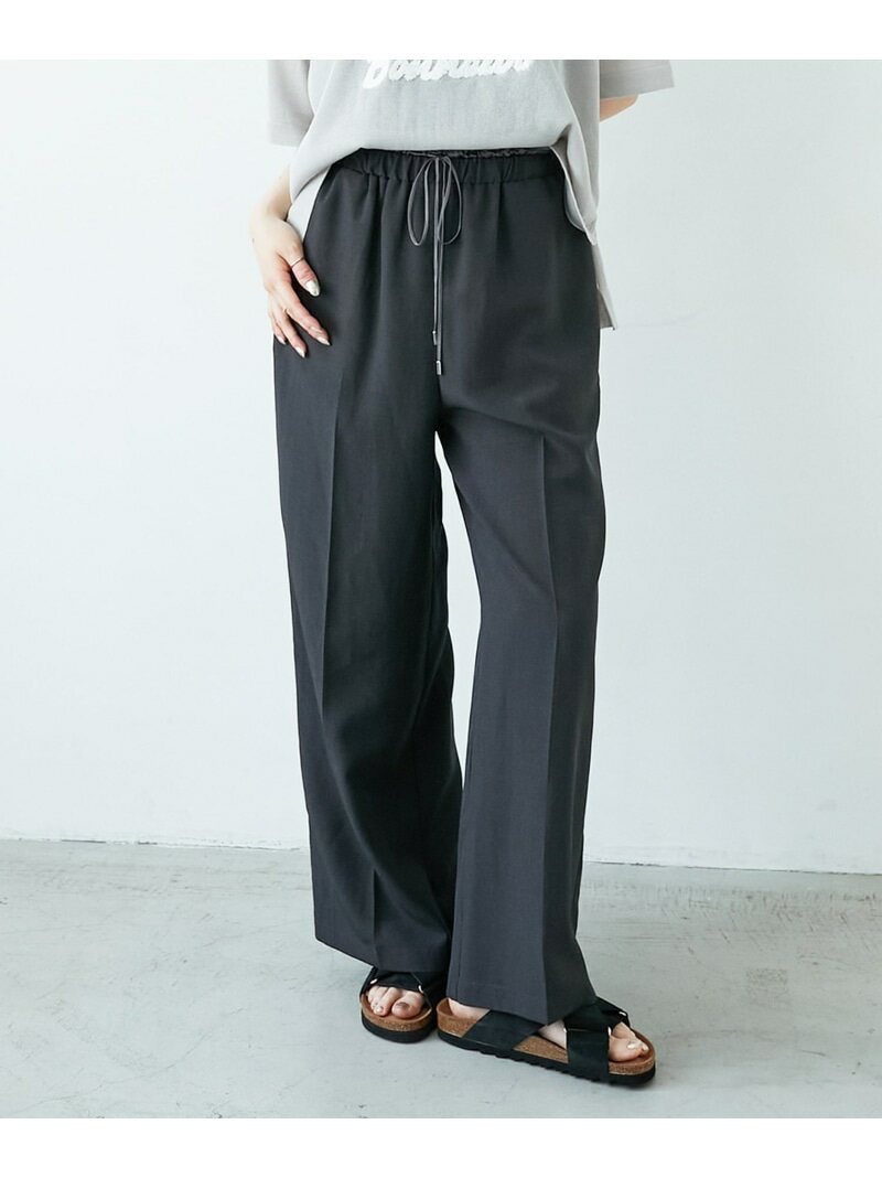 【SALE／50%OFF】《さらっとした素材感》タンブラーブッチャーイージーパンツ le.coeur blanc ルクール..