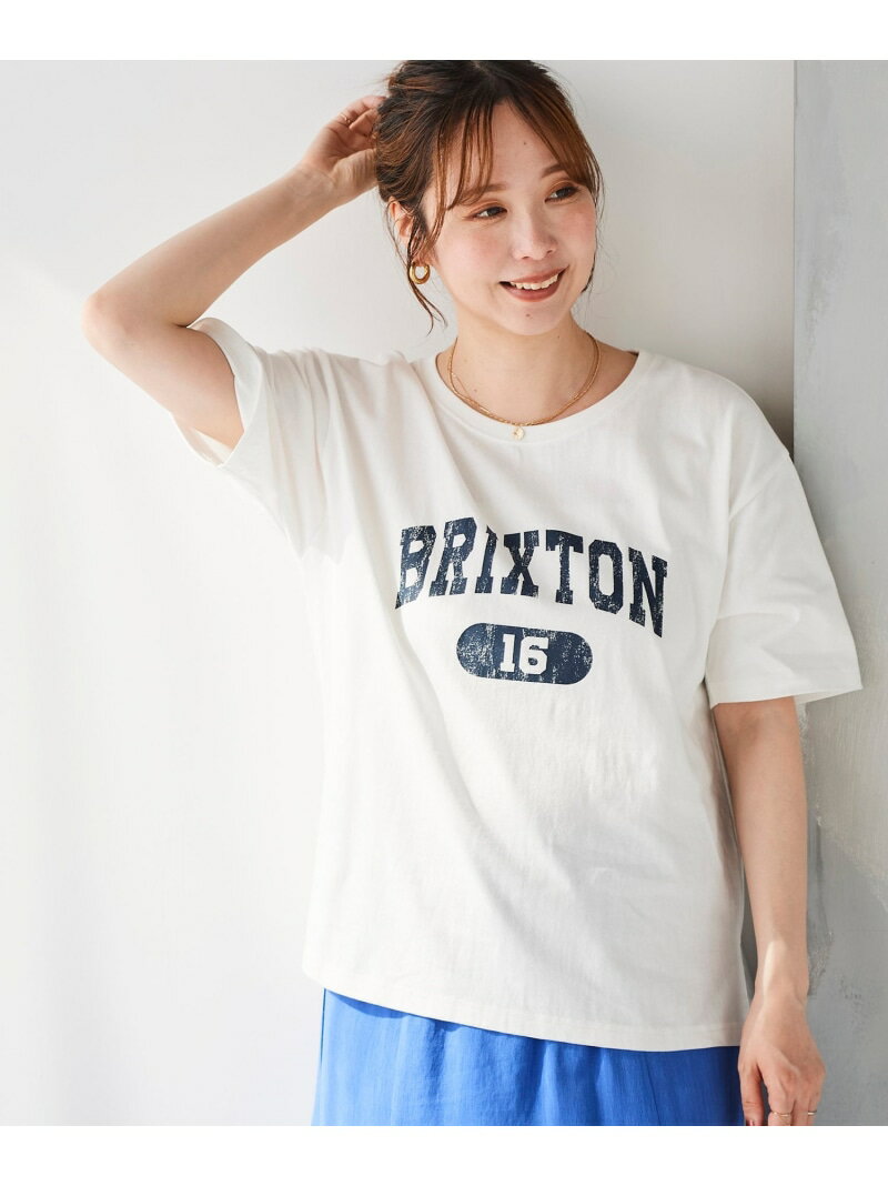 BRIXTONロゴTシャツ le.coeur blanc ルクールブラン トップス カットソー・Tシャツ ホワイト ベージュ グレー