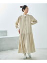 【SALE/50%OFF】カッセンストライプギャザーシャツワンピース le.coeur blanc ルクールブラン ワンピース・ドレス シャツワンピース ベージ...