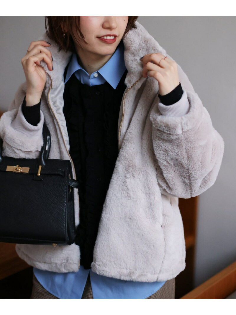 フェイクファーブルゾン le.coeur blanc ルクールブラン ジャケット・アウター ブルゾン・ジャンパー グレー ブラウン【先行予約】*【送料無料】[Rakuten Fashion]のサムネイル