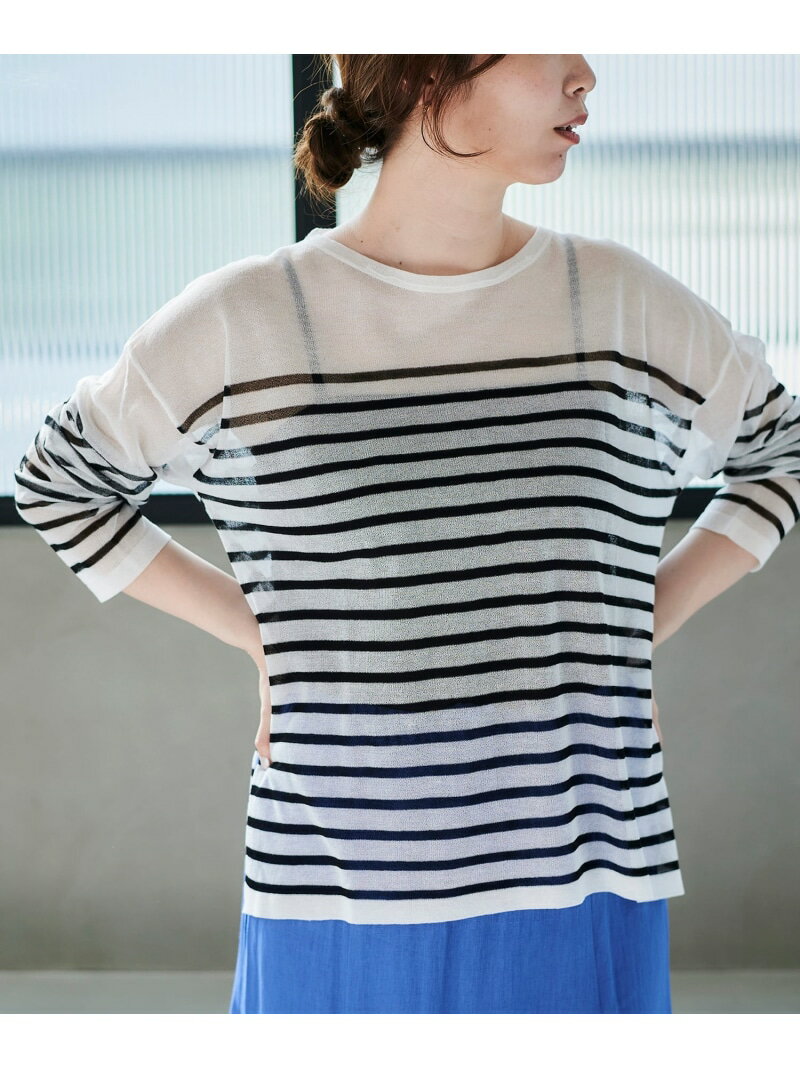 【SALE／50%OFF】＜手洗い可能＞シアーニットプルオーバー le.coeur blanc ルクールブラン トップス ニット ブラック ベージュ【RBA_E】【送料無料】[Rakuten Fashion]