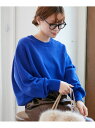 《WEB限定アイテム》スウェットライクニット le.coeur blanc ルクールブラン トップス ニット ブルー ブラック【先行予約】*【送料無料】[Rak...