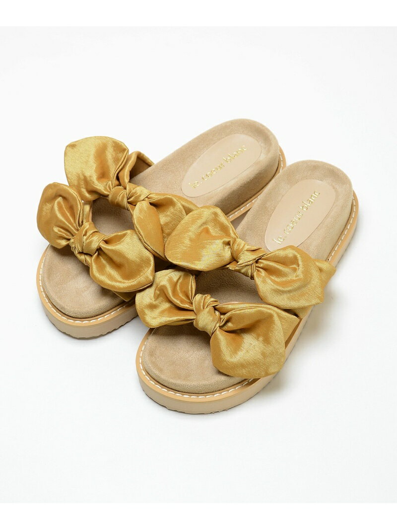 【SALE／70%OFF】ダブルリボンサンダル le.coeur blanc ルクールブラン シューズ・靴 サンダル ブラック イエロー【RBA_E】[Rakuten Fashion]
