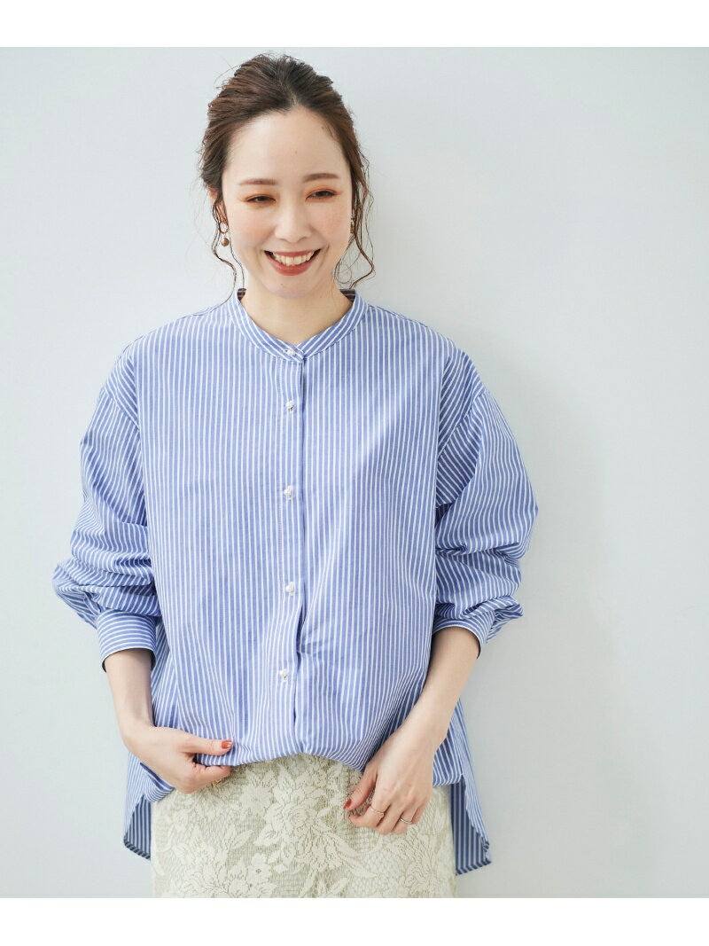【SALE／10%OFF】パールボタンギャザー2wayシャツ le.coeur blanc ルクールブラン トップス シャツ・ブラウス ブルー ホワイト グリーン【RBA_E】【送料無料】[Rakuten Fashion]のサムネイル