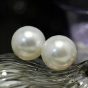 14mm 白蝶真珠 ピアス/イヤリング　透明感ある凜とした輝きの上質 ホワイト こぼれおちそうなほど圧倒的な存在感！