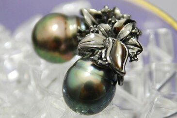 11mm/12mm 黒蝶真珠 ペンダントトップ　大珠黒蝶真珠をデイリーにする贅沢　てりってりで鮮やかなカラー
